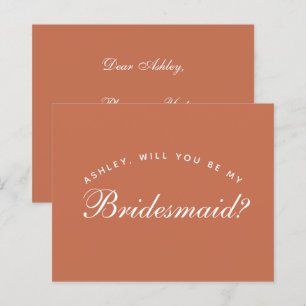 Proposta de Dama de Honra Terracota Simples Marrom