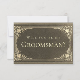 Proposta de Padrinho de casamento Elegante Dourado