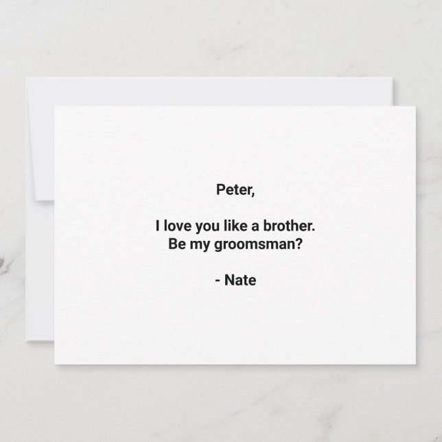 Proposta de Padrinho de casamento Engraçado de Cer (Verso)