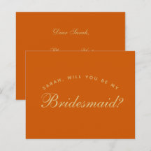 Proposta de Padrinho de Casamento Laranja Queimado