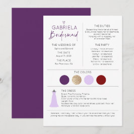 Proposta e informações da Purple Bridesmaid
