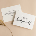 Proposta Mínima Moderna de Bridesmaid Branca Negra<br><div class="desc">Placa de Proposta Mínima Moderna da White Bridesmaid Preta. A palavra "dama de honra" não é editável. Verifique se há mais itens correspondentes na coleção.</div>
