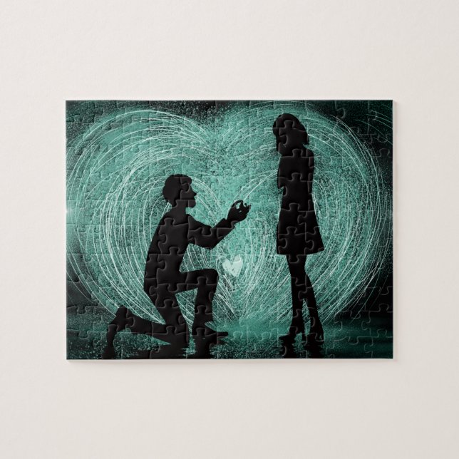 Proposta romântica do quebra-cabeça "Você me Casad (Horizontal)