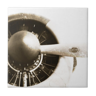 Propulsor de Avião Antiguo Azulejo Cerâmico