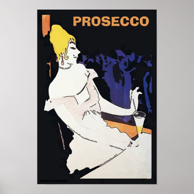 Prosecco Lady In Salon Poster (Frente)