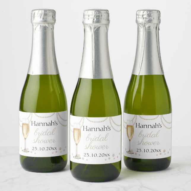 Prosecco Pérolas elegante Chuveiro de Noiva mini b (Garrafas)