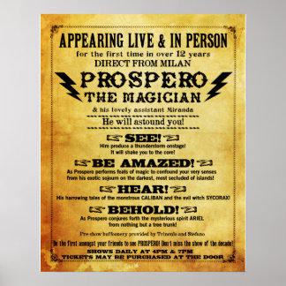 Prospero! Poster mágico de 16" x 20"