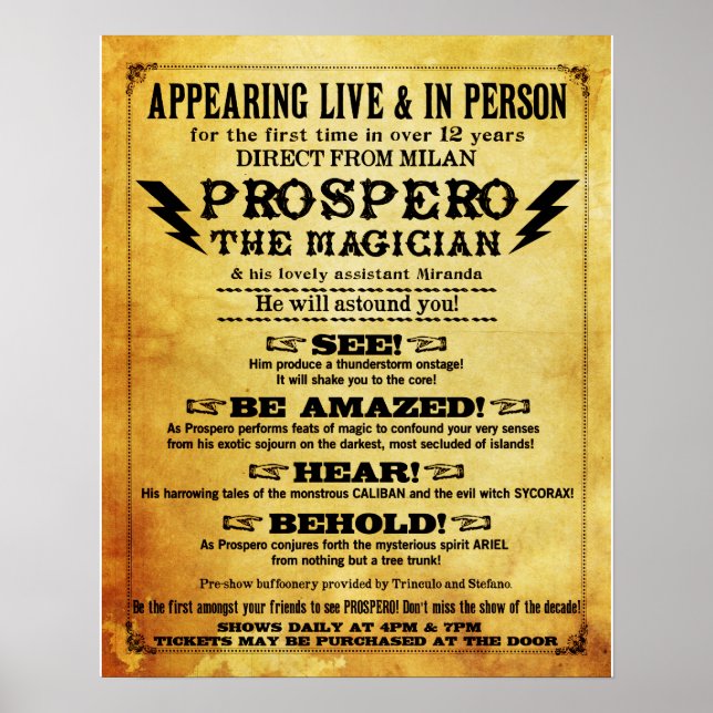 Prospero! Poster mágico de 16" x 20" (Frente)