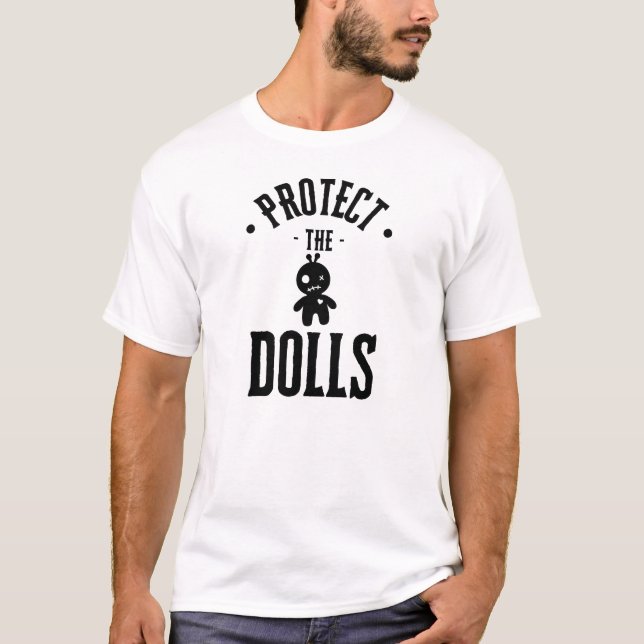 "Protect the Dolls" Slogan White T-Shirt (Frente)