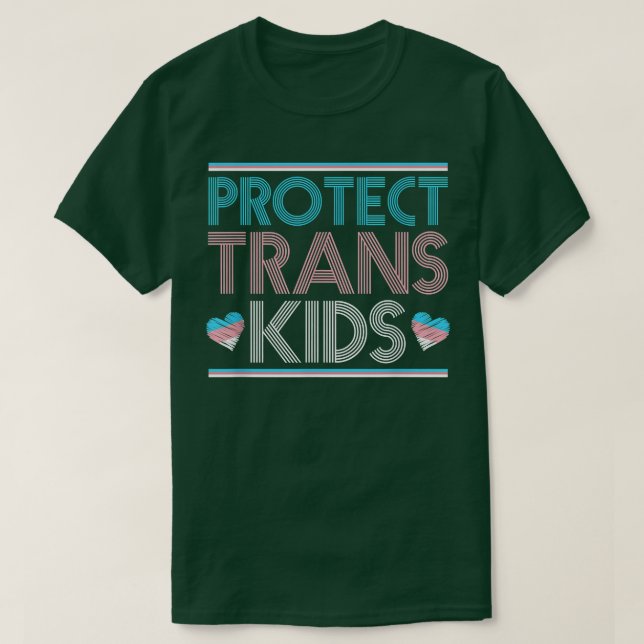Protect Trans Kids Transgender Flag T-Shirt (Frente do Design)