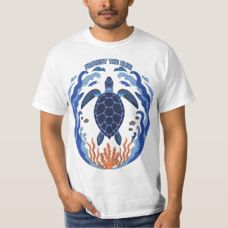 Proteja a Tartaruga Marinha Azul Camiseta de Conse