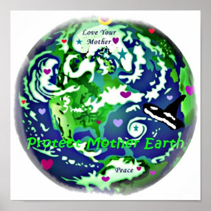 Proteja o poster global da paz da Mãe Terra