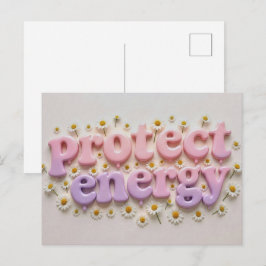 Proteja Seu Cartão Postal Floral Pastel de Energia