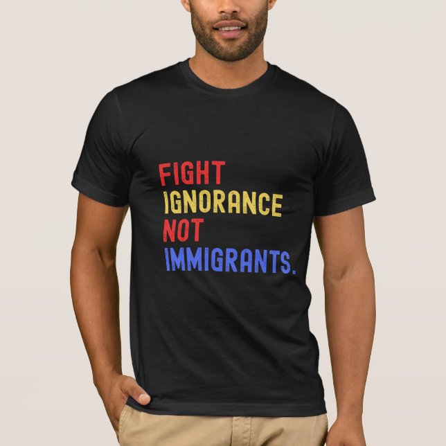 Protesto Contra Imigrantes Unisex Tee, Camisa Ativ (Frente)