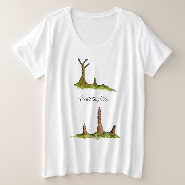 Prototaxites Fungi / Lichen Mais T-Shirt Tamanho (Frente do Design)