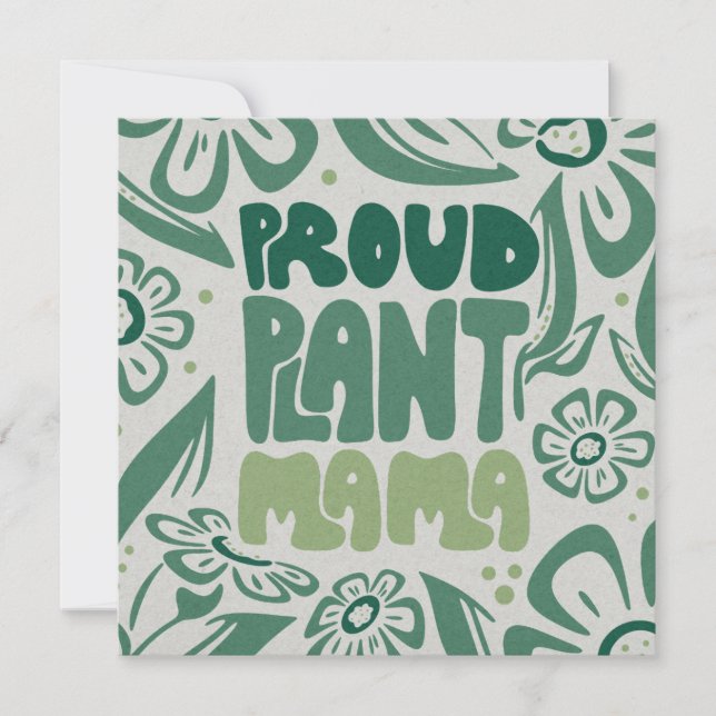 Proud Plant Mama – Bold Plant Lover Flat Card (Frente)
