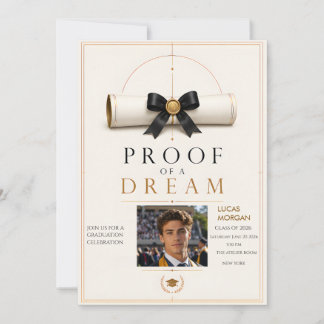 Prova de um Sonho Cartão de Foto de Formatura Eleg
