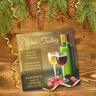 Provando de vinho Convite de festas