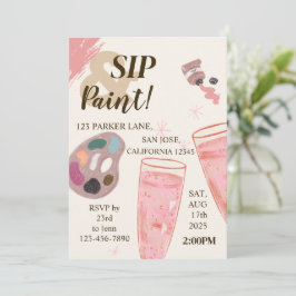 Provando De Vinho Para Tinta E Convite De Sip