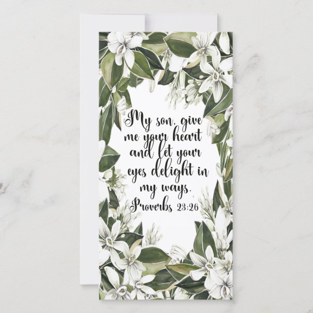 Provérbios 23:26, indicador de verso da bíblia de  (Frente)