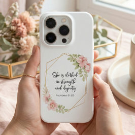 Provérbios 31:25 Força e Dignidade Floral 