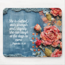 Proverbios 31:25 Mousepad Versículo Bíblico Inspir