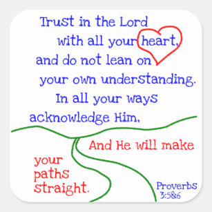 Provérbios 3:5&6 adesivos