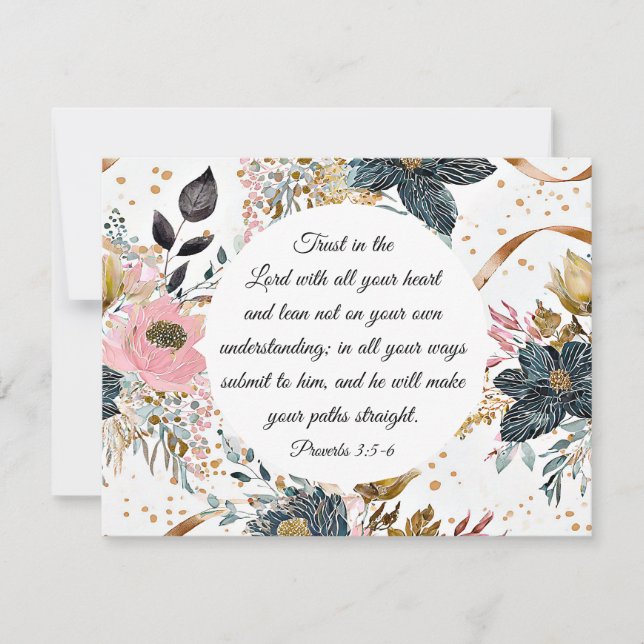 Provérbios 3:5-6 Confiança na placa Verse Lorde Bí (Frente)