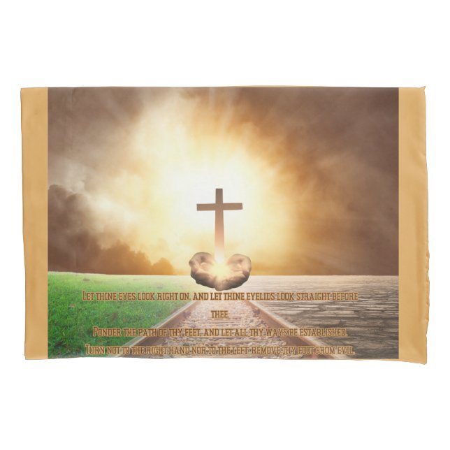 Provérbios 4:25-27 Verso da Bíblia Cozy (Frente)