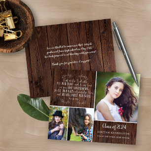 Proverbos de Graduação Cristã de Madeira Rústica O