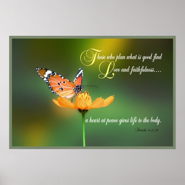 Proverbs 14 Scripture Impressão (Frente)