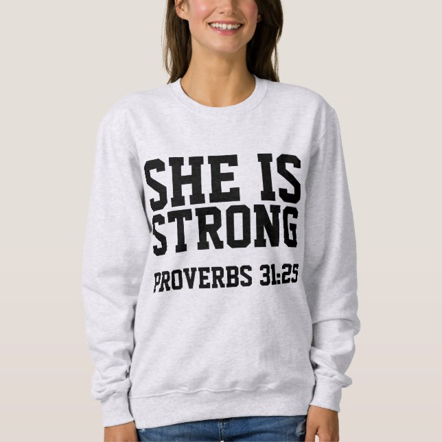 PROVERBS 31:25 ELA É FORTE, T-shirts Cristãs (Frente)