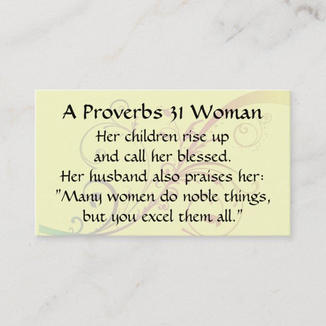 Proverbs 31 Mulher Mãe Chamando Cartão floresce (Frente)