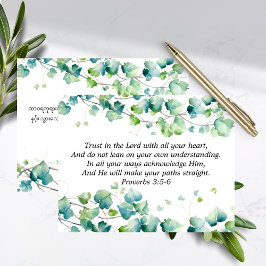 Proverbs 3:5-6 Cartão de Nota Branca de Ivy Burmes