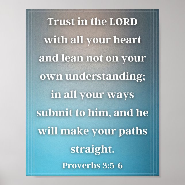 Proverbs 3:5-6 poster (Frente)