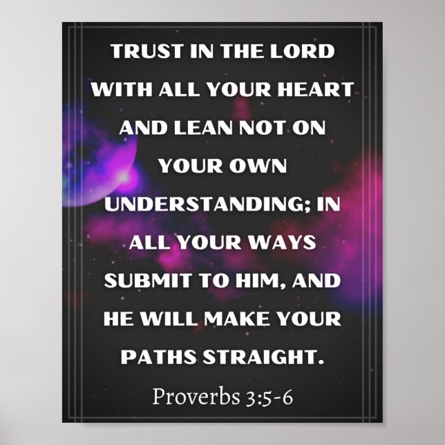 Proverbs 3:5-6 poster (Frente)