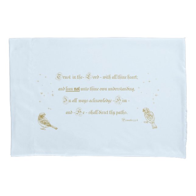Proverbs Pillowcase Trust em Lord Blue tan (Frente)