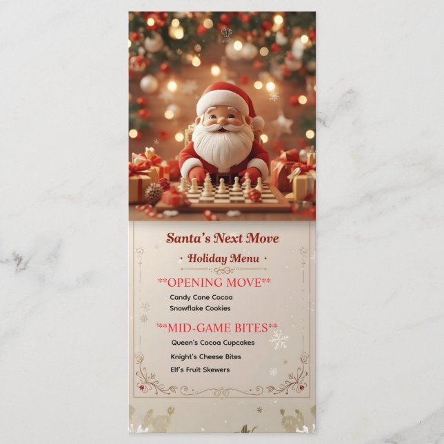 Próximo Movimento de Papai Noel – Cartão de Menu d (Frente)