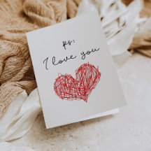 PS Eu te amo cartão de Dia de os namorados cardíac