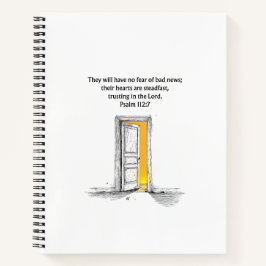 Psalm 112:7 Bible Verse Christian Journal Notebook