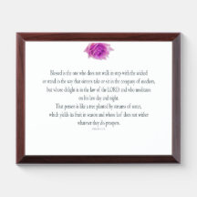 PSALM 1:1-3 com Flor Roxo
