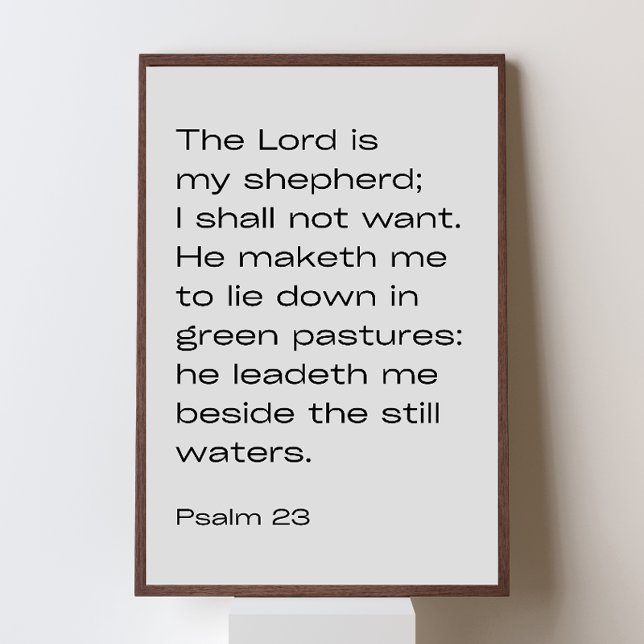 Psalm 23:1–2 –  Desert Faith Minimalist Poster (Christian Wall Art - Christian Gifts - Christian Posters - Bible Verse Poster)