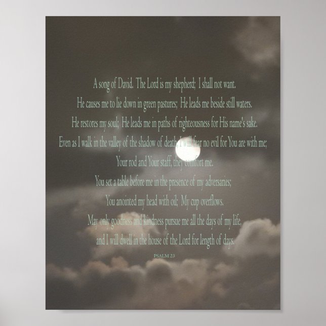 Psalm 23, Impressão Lua, Papel Poster (Matte) (Frente)