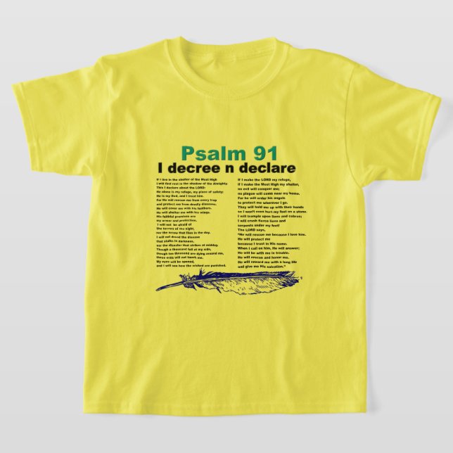 Psalm 91 Escritura de Bíblias Raparigas T-shirt cr (Postura )