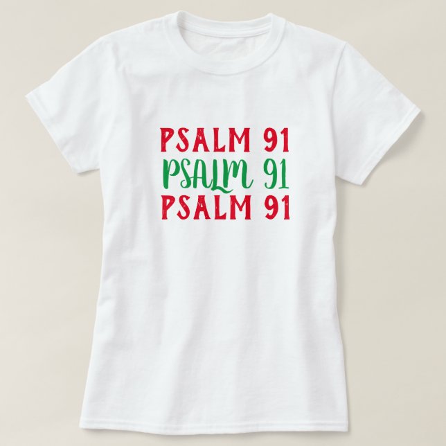 Psalm 91 Escritura de Bíblias Raparigas T-shirt cr (Frente do Design)