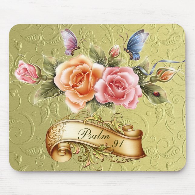 Psalm 91 Flower Mousepad (Frente)