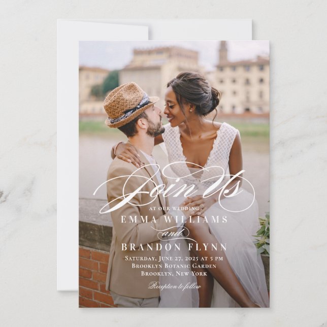 PSC do Convite para Casamento de Fotos do Script P (Frente)