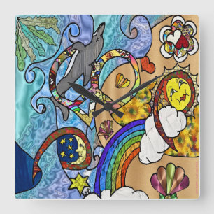 Psicodélica Dos Anos 60 No Relógio De Praia