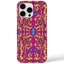 Psicodélica Neon Rosa Barroco Flourish Patterno