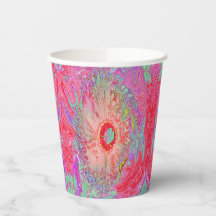 Psicodélico Retro Coral Arco-Íris Hibiscus